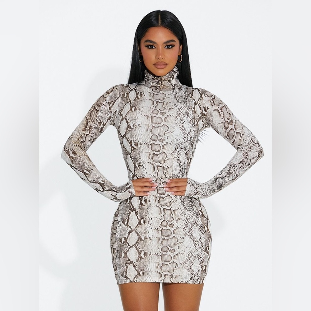 snake snack mini dress